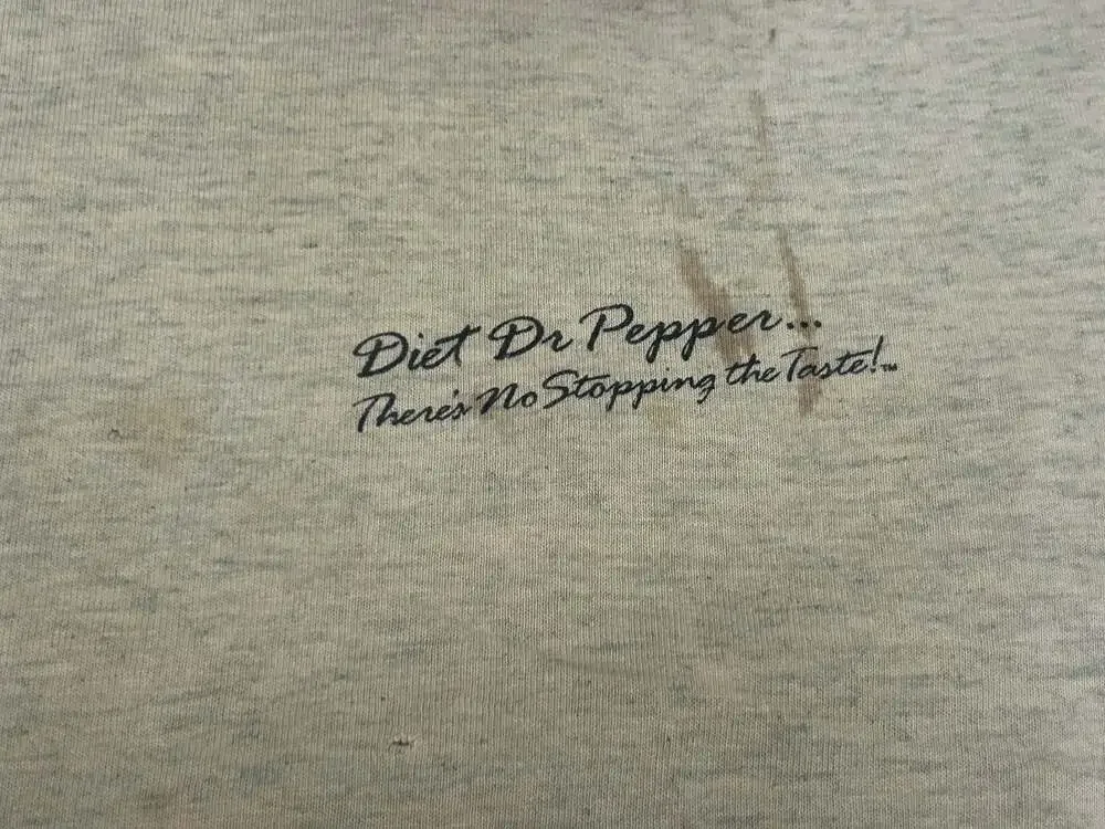 Vintage 1991 Diet Dr. Pepper T-Shirt Thrashed Distressed Single Stitch USA